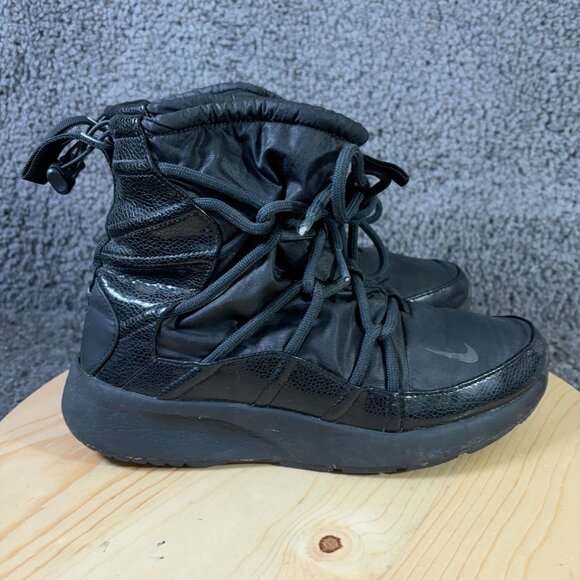 Nike Tanjun Boots High Rise Women Size 8 Triple Black Anthracite Lace Up Sneaker - Picture 3 of 8